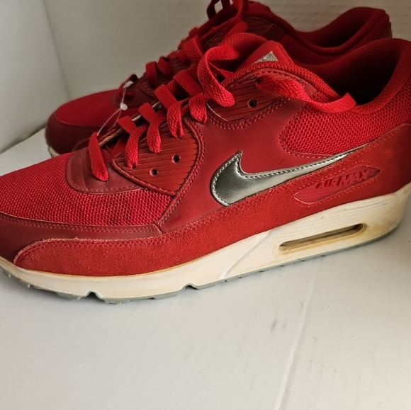Nike Air Max 90 Essential Men's Size 12 Gym Red 537384-602 Athletic Sneakers - Picture 4 of 11
